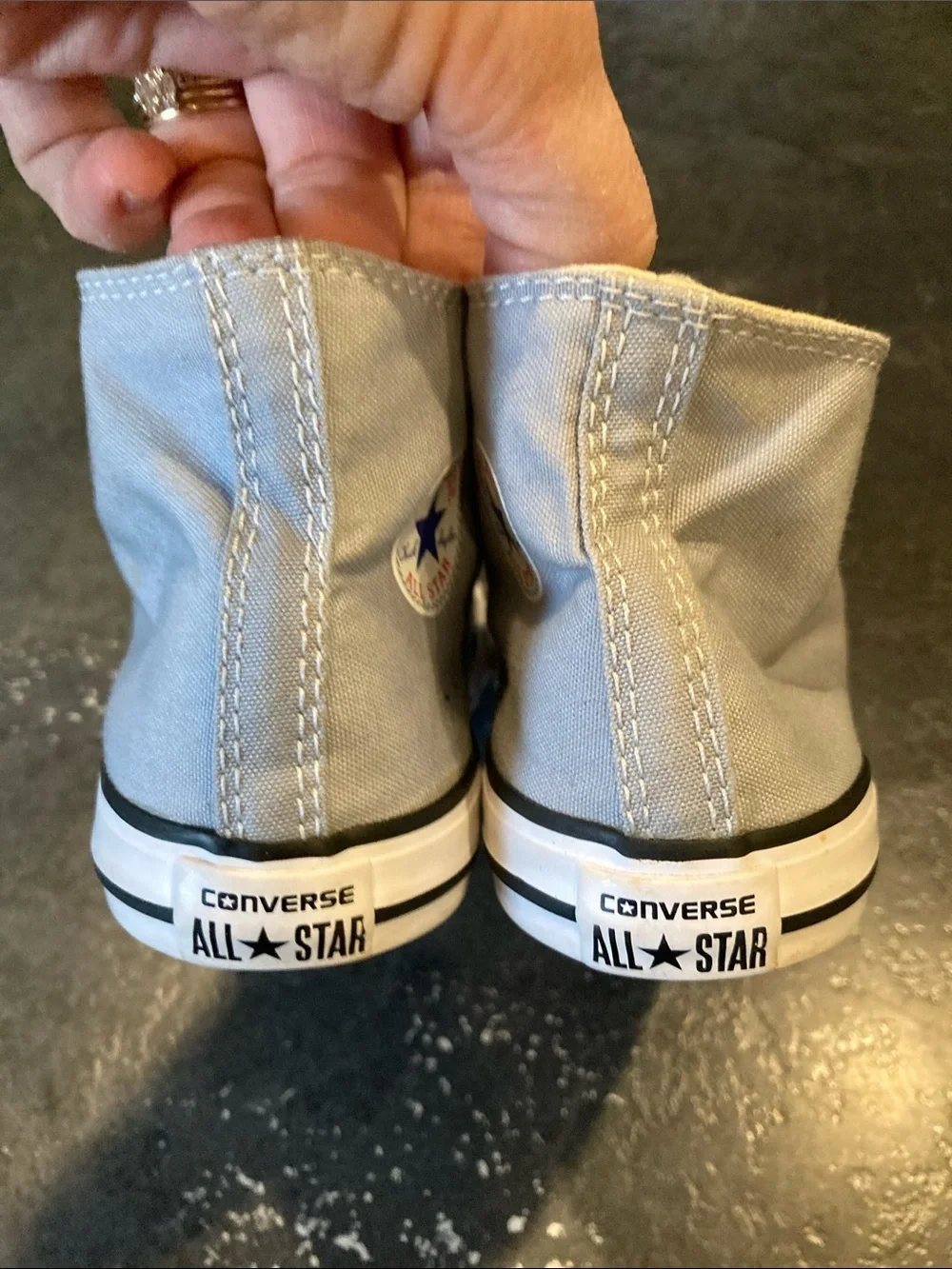 Boys Converse All Star gray high top sneakers size 8